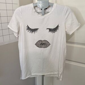 Sitter leopard lips White Graphic Short Sleeve Tee